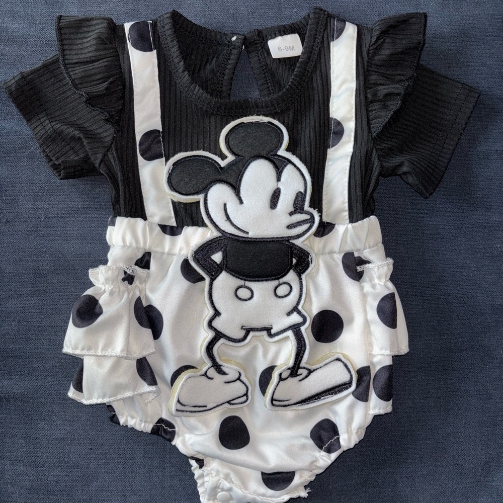Black and White Mickey Mouse Bodysuit